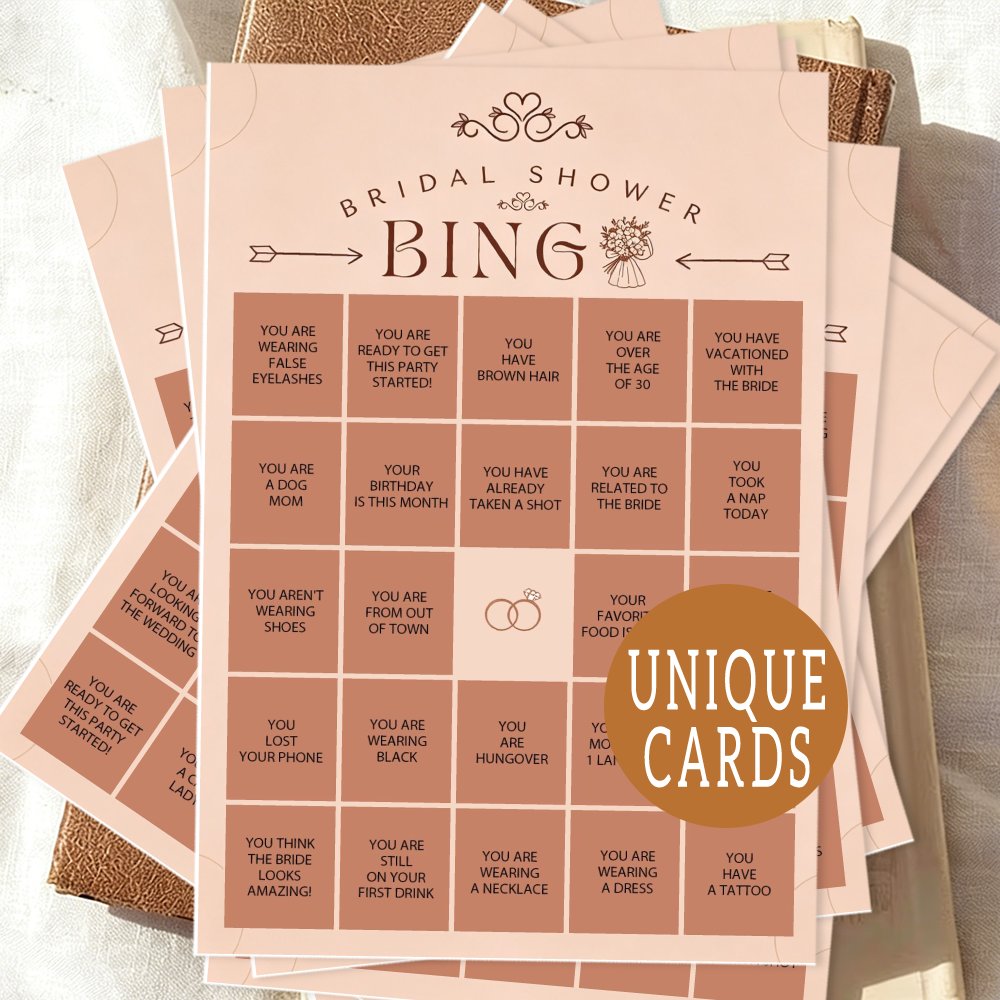 TEMU 20pcs Cmd Bingo Cards, 20-player Bridal Shower Bingo Game Cards, Singles Party Bingo Fun Engagement Party Games Supplies For Bridal Shower