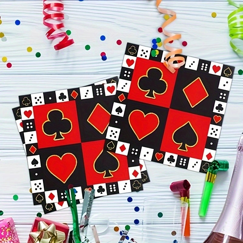 Image of 40pcs Pattern Disposable Napkins - Party Napkins, Ideal For , -themed Parties, Adult Gatherings, Setting - Decorative Table Decor, Event Tableware, , Game Style Party Supplies