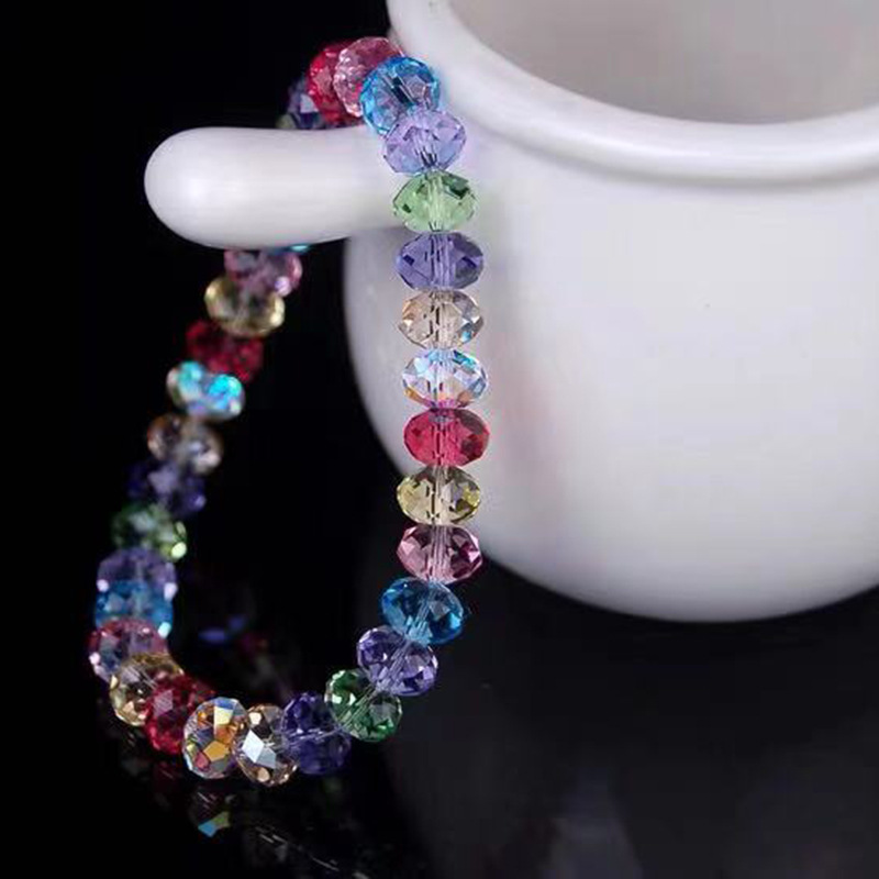 TEMU Bracciale di perline di vetro a forma di -Shaped, perline di vetro da 8 mm, accessori di gioielleria per
