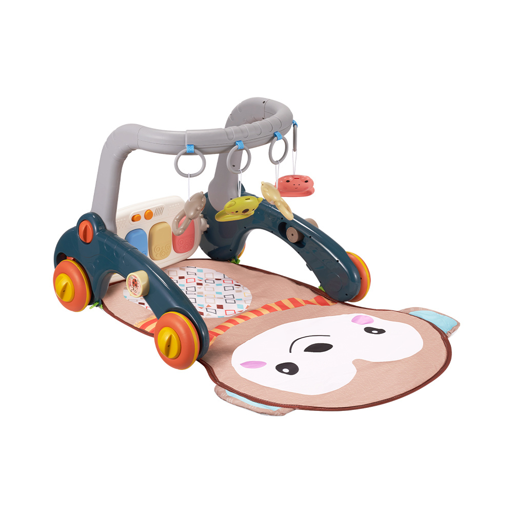 7-in-1 Baby Play Mat, Kick And Play Piano Gym with Portable Musical Toy, Adorable Animal-Themed Baby Play Gym, Tummy Time Mat Promote Motor Skills & Sensory Development Mat for Newborn Baby, Green, Blue, Pink, Yellow, Baby Play Mat Activity Center