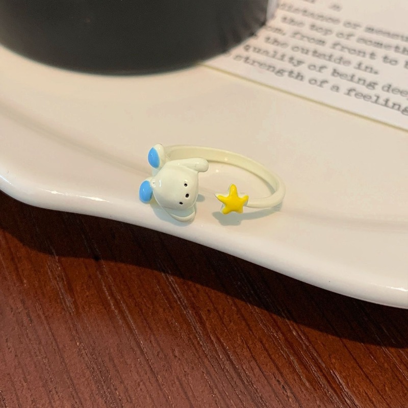 Women's Cat & Fish Open Adjustable Ring