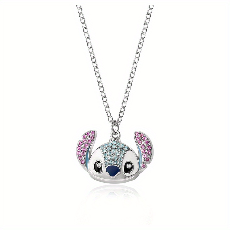 

Disney Stitch Pendant Necklace, 3/1pc, Cute Jewelry With Embellishments, Uncharged Ferroalloy, Synthetic Stone, Gift For Valentine's Day, Mardi Gras,