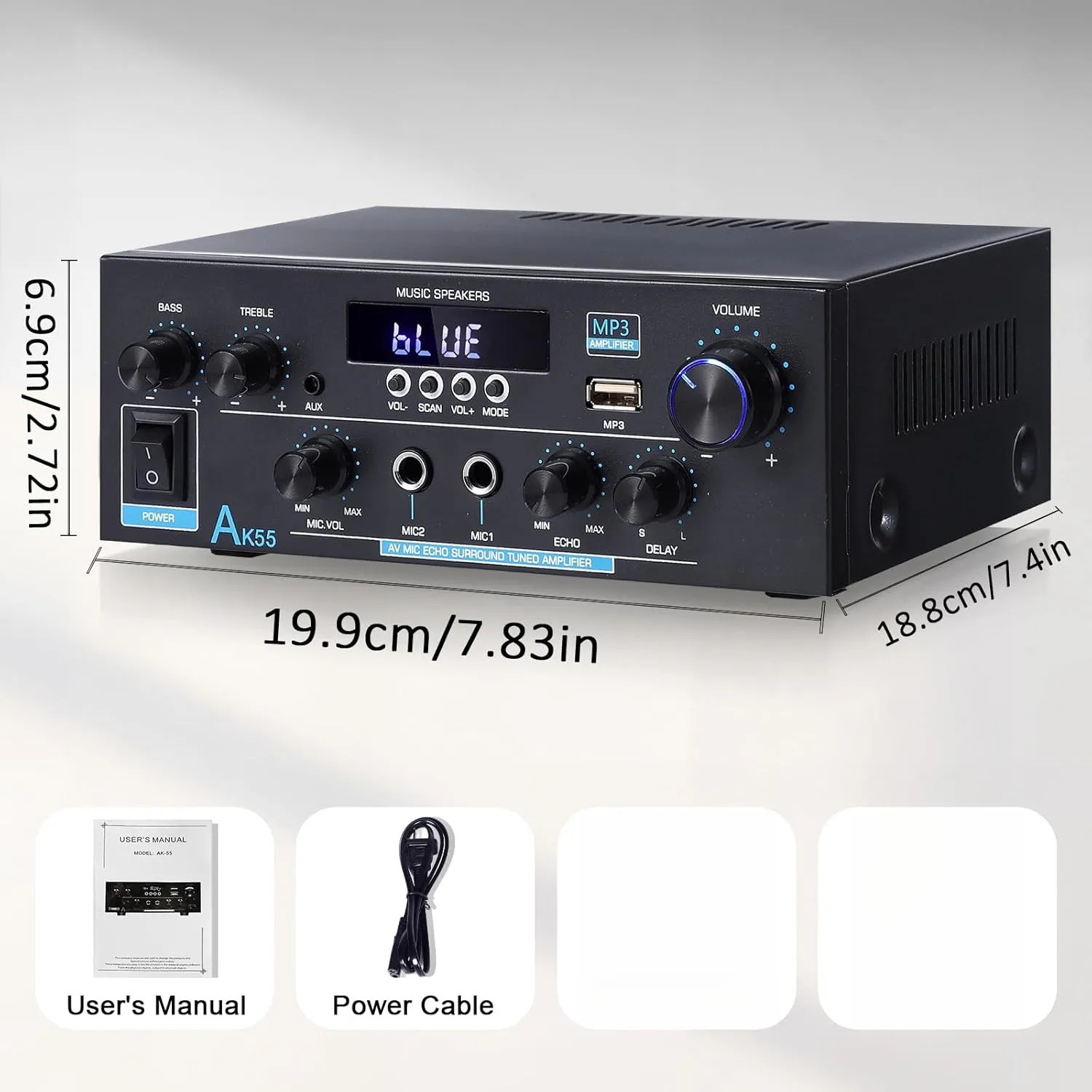 TEMU Max 200w/450w Stereo Amplifier Home .0 Channel Audio Amplifier Stereo Receivers For Car, Universal And Portable, Home Party, Audio Amplifier Amp