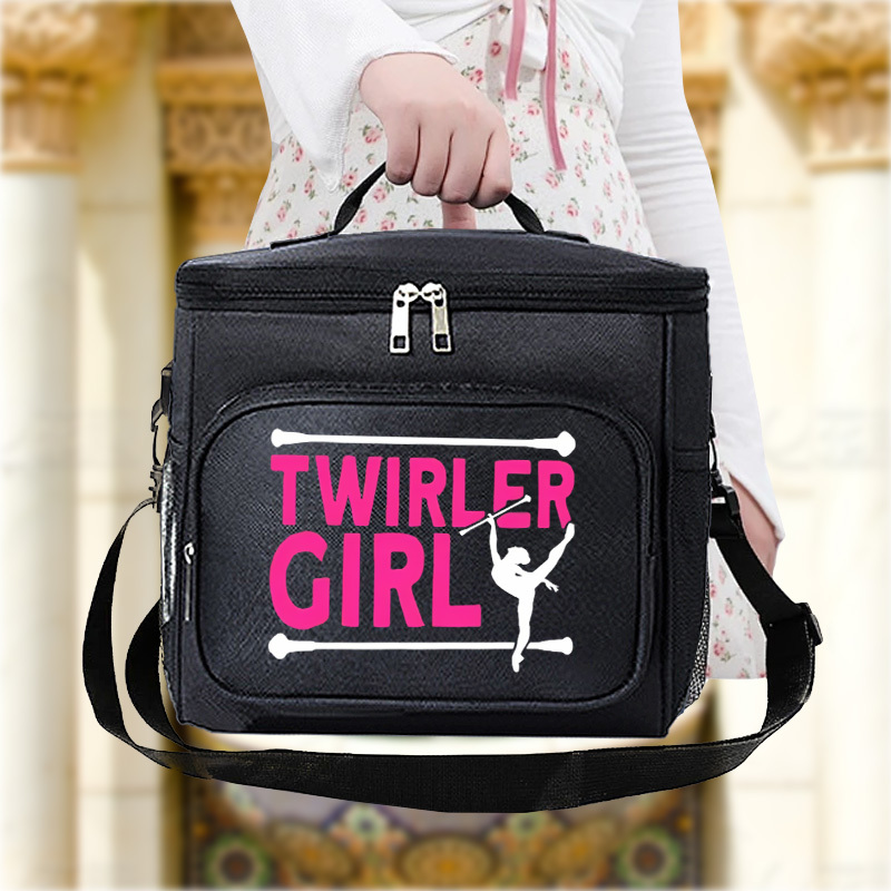 TEMU 1 sac à déjeuner TWIRLER avec imprimés, de -, sac à main avec couche isolante, convient à tous les et non destiné au contact alimentaire
