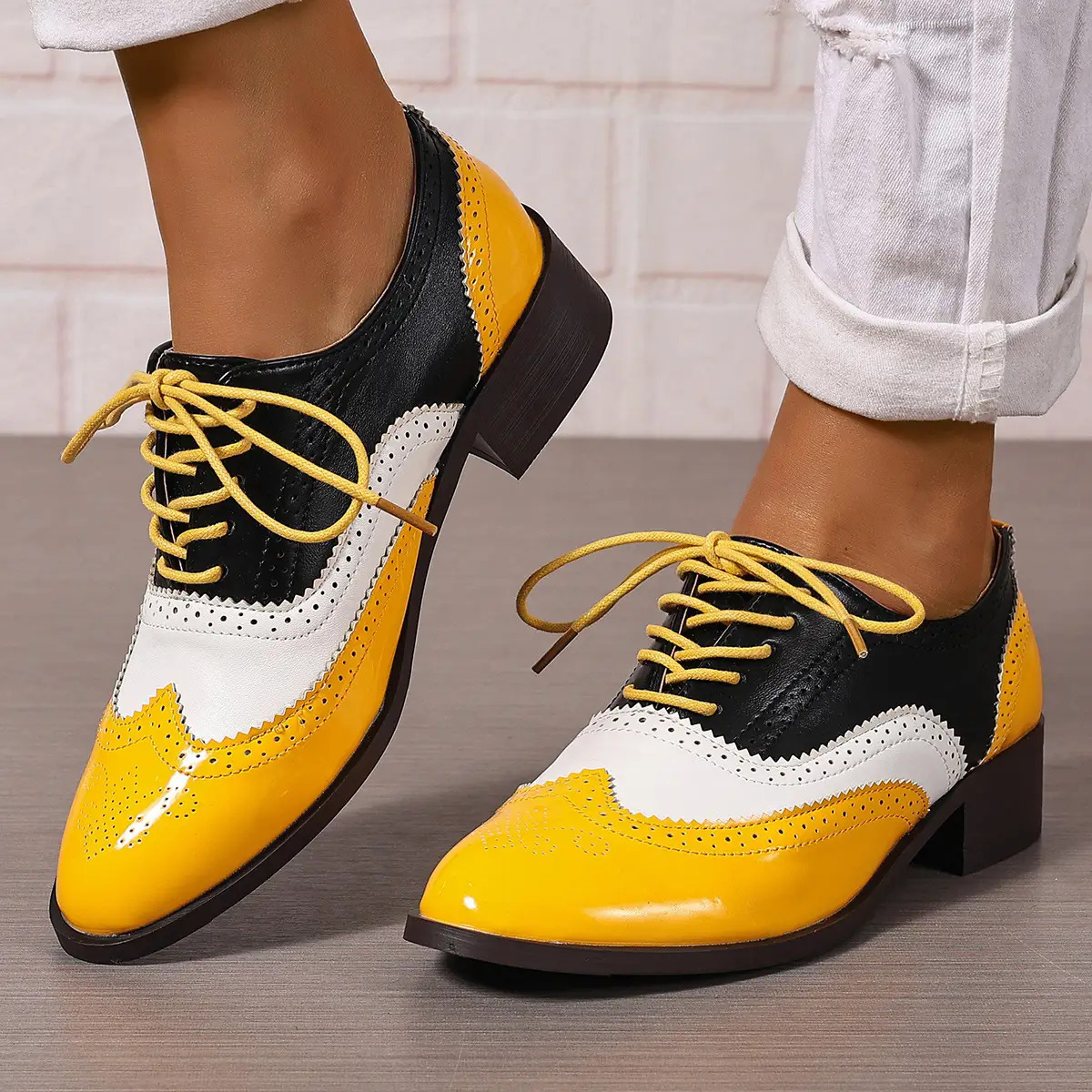 Retro Style Chunky Low Heeled Mules In