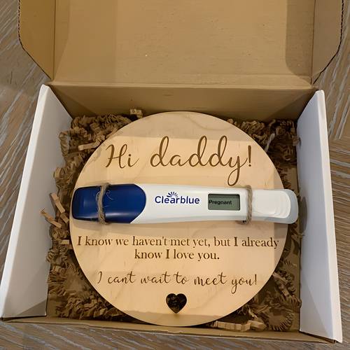 fathers day hi daddy pregnancy test keepsake wooden plaque pregnancy announcement keepsake wooden sign for dad hi daddy pregnancy test reveal surprise gift to husband pregnancy announcement gift