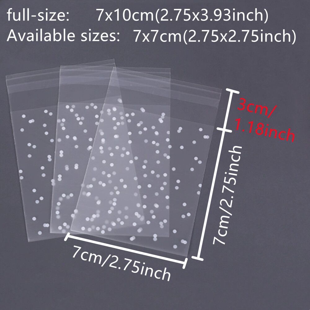 TEMU 500pcs, Sacs d'emballage semi-transparents de point, fermeture automatique, sacs d'emballage cadeaux de Noël, fournitures d'emballage de bijoux,