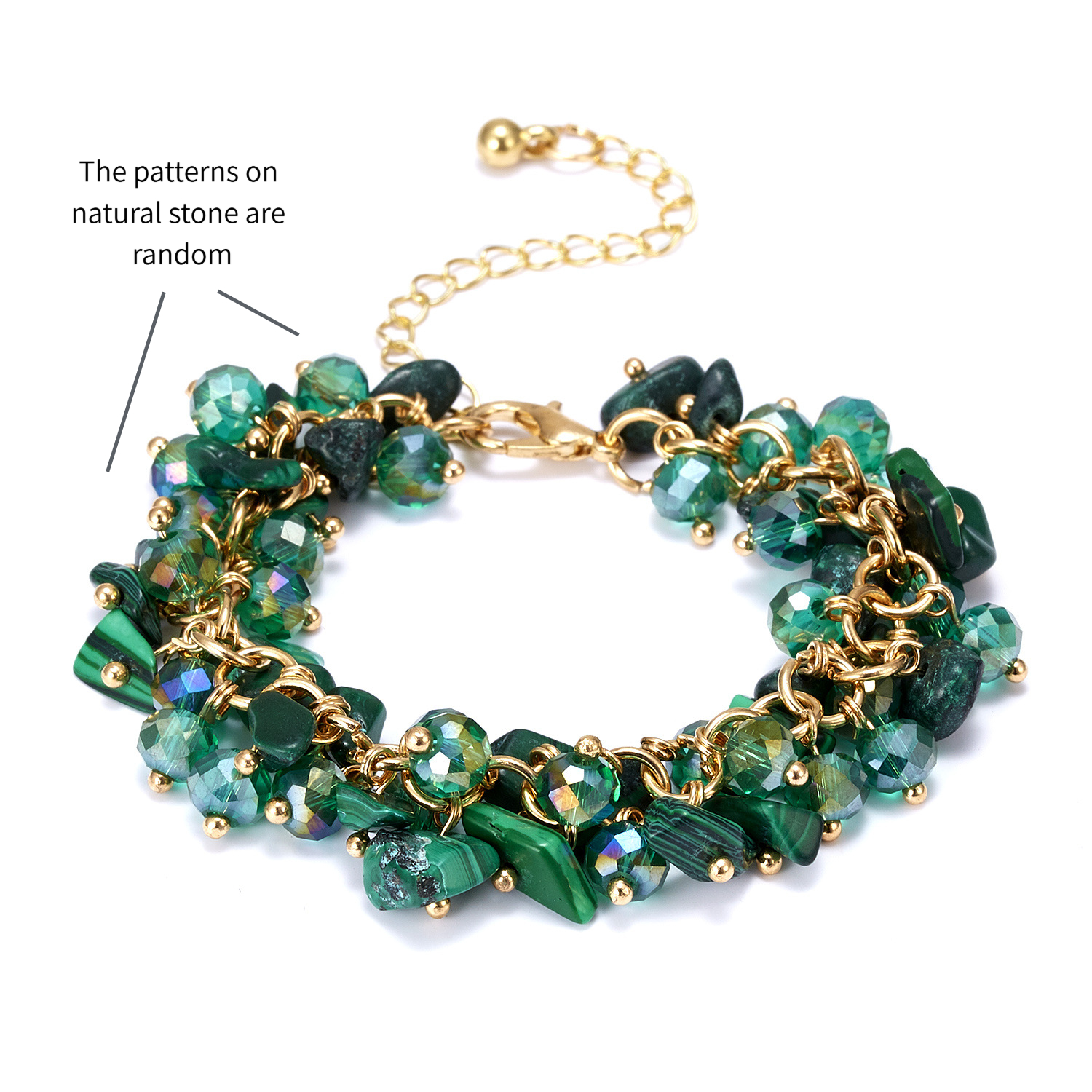 TEMU A Unique And Stylish New Tassel Gravel Teardrop Bracelet, A Creative Unisex Natural Stone Bracelet For Women's Accessories