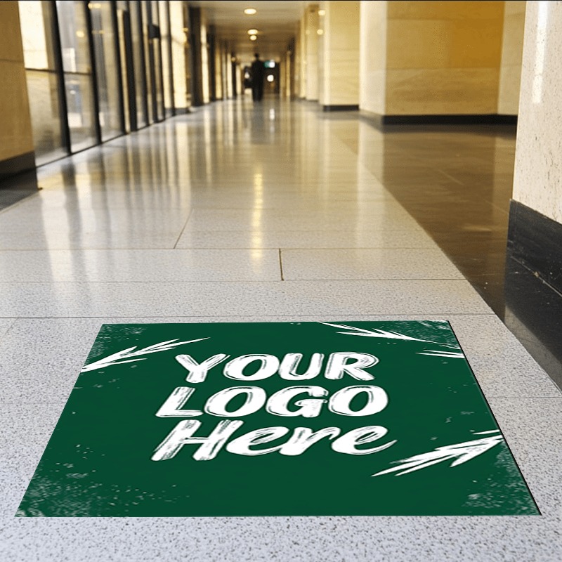 TEMU 1pc, Custom Storefront Glass Floor Wall Vinyl Advertising Decal - Personalized Rectangular Sticker, Waterproof, , Fade-resistant, Suitable For