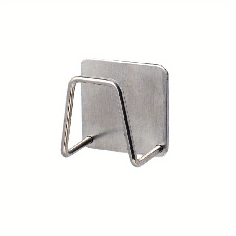 TEMU 1 Estante de almacenamiento de acero inoxidable para cocina y baño | Rejilla de drenaje de fregadero de pared, soporte para cepillo de alambre,
