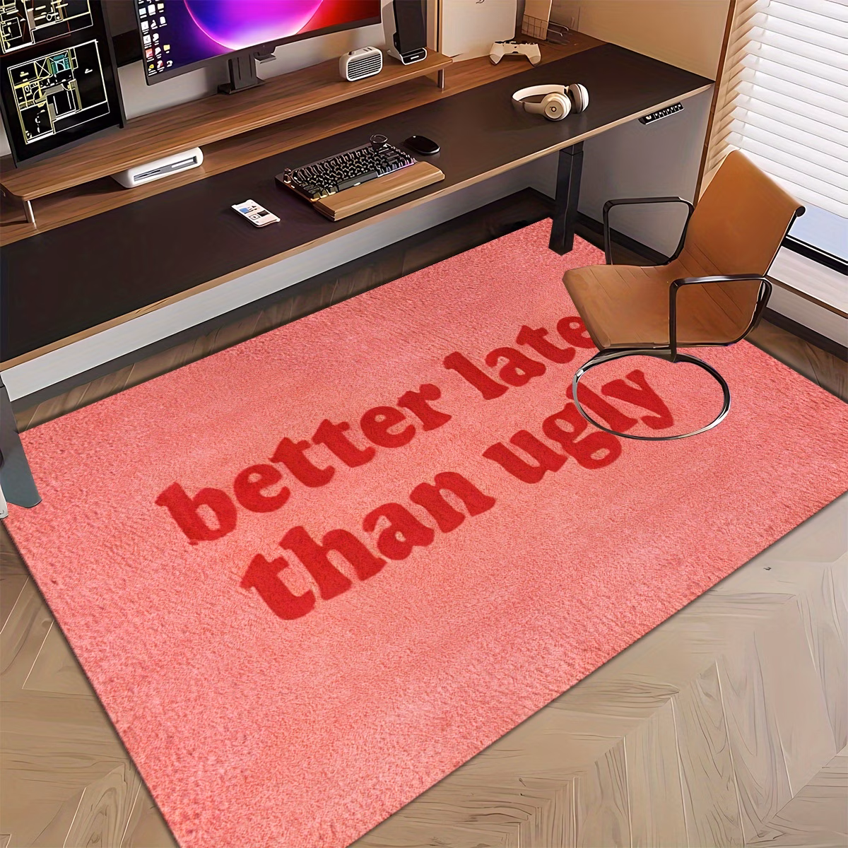 a stylish piece with a fun this than ugly printed felt mat is suitable for the bathroom bedroom living room and entrance it features an optimistic non slip base and is washable Product details 6