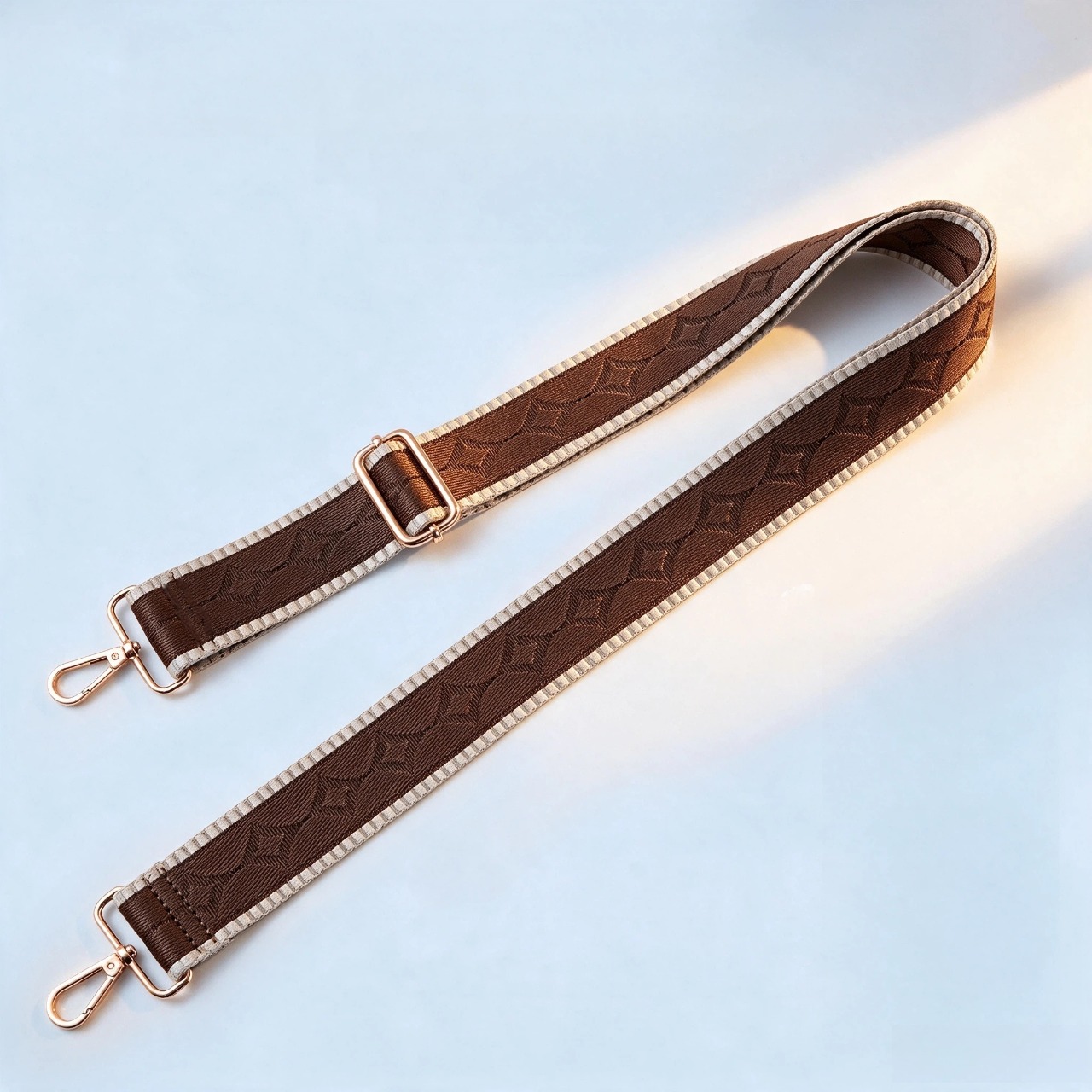 TEMU Vintage Women's Crossbody Bag Replacement Strap, Diamond-patterned Wide Shoulder Strap, Contrasting Light White Trim, Suitable For Travel, Bag