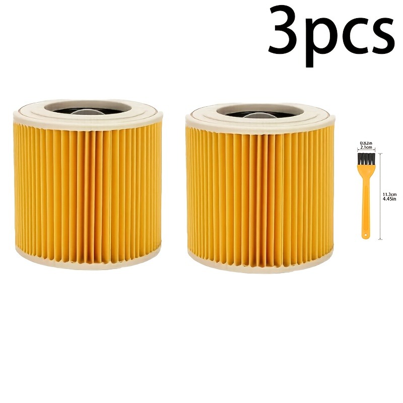 TEMU 2 Filters + 1 Tool Wd3 Heavy-duty Vacuum Cleaner Filter Element With Central Sealing Ring, Compatible With Wd1, Wd2, Wd3, Mv2, Mv3, A, K, Knt,