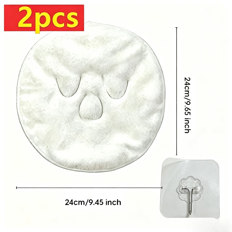 TEMU Serviette de visage pour chaude et froide avec crochet, enveloppement facial doux pour le nettoyage, les soins des yeux et de la mâchoire, à 3