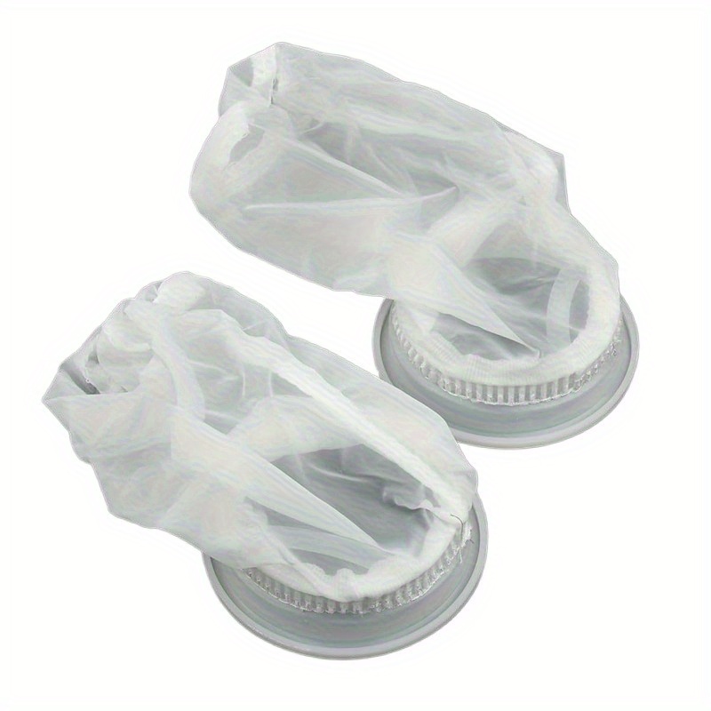 TEMU 2pcs Reusable Ibc Nylon Strainer - Washable Heavy Duty Mesh Vent Can With Mounting Ring Port For Ibc Tote Bags, Rainwater Collection, Garden