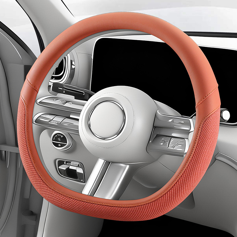 TEMU Breathable Steering Wheel Cover, Breathable And Comfortable, Cloud-like Fabric, Soft To The Touch, Compatible With 98% Of Car Models