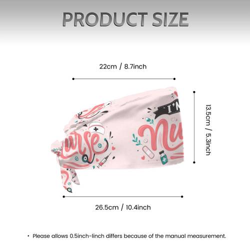 casquette de travail à motif dinfirmière avec impression 2d, accessoires de cuisine pour