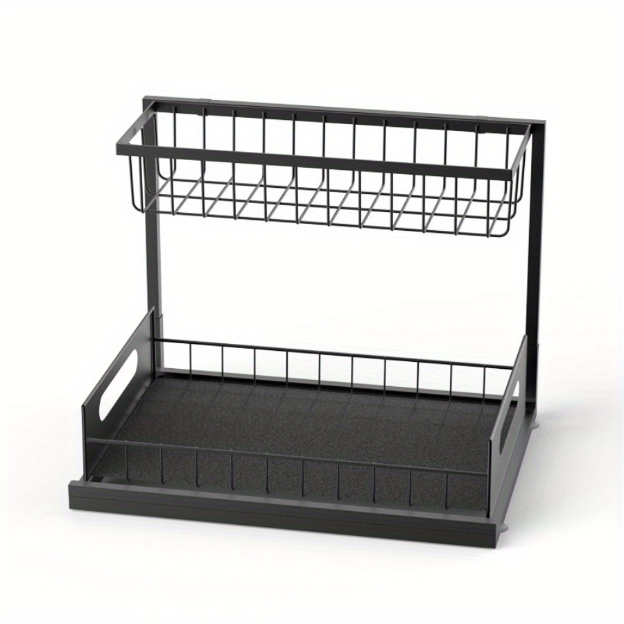TEMU Under-sink Storage Organizer With Smooth Sliding Drawer Heavy Duty Metal Pull-out Shelf For Kitchen, Bath Closet Space-saving, And Sturdy Build,