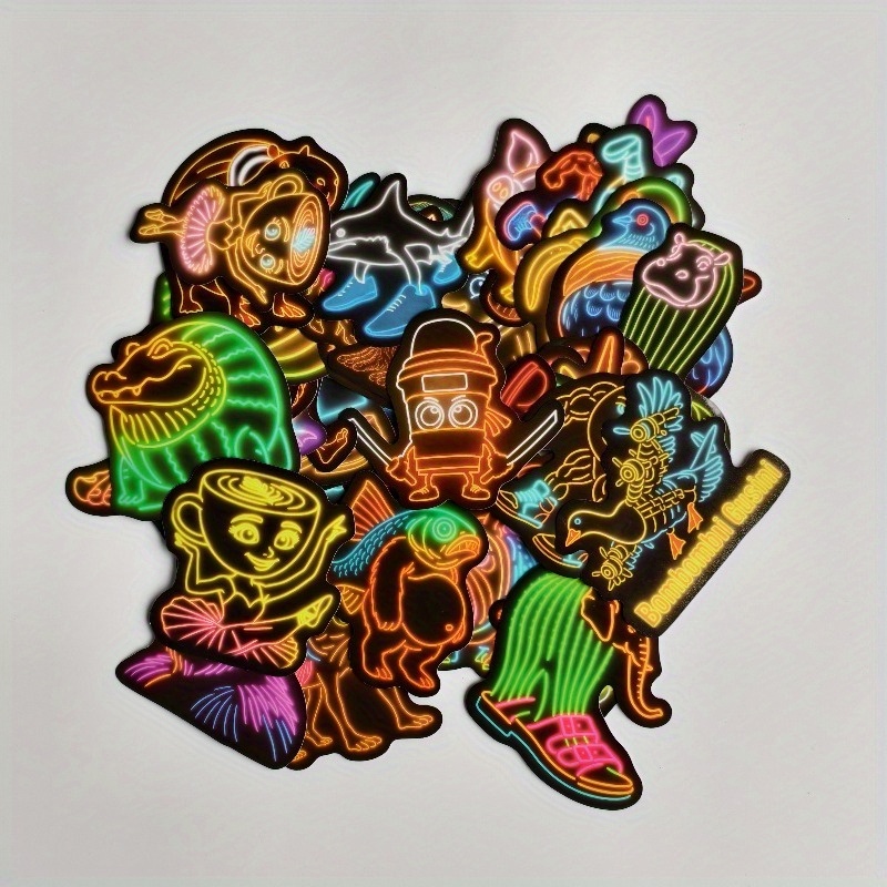 100PCS Steal A Brainrot Stickers Neon Style