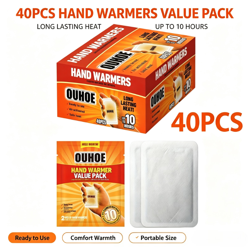 TEMU 40pcs/80pcs Pack Of Hand Warmers; , Air-activated, Natural, Long-lasting, Providing Up To Of