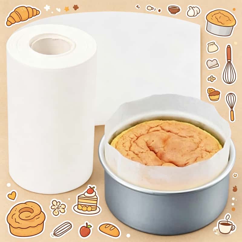 TEMU Rouleau de papier de cuisson prédécoupé antiadhésif - Revêtement antiadhésif résistant à la chaleur pour moules à gâteau et plaques de cuisson,
