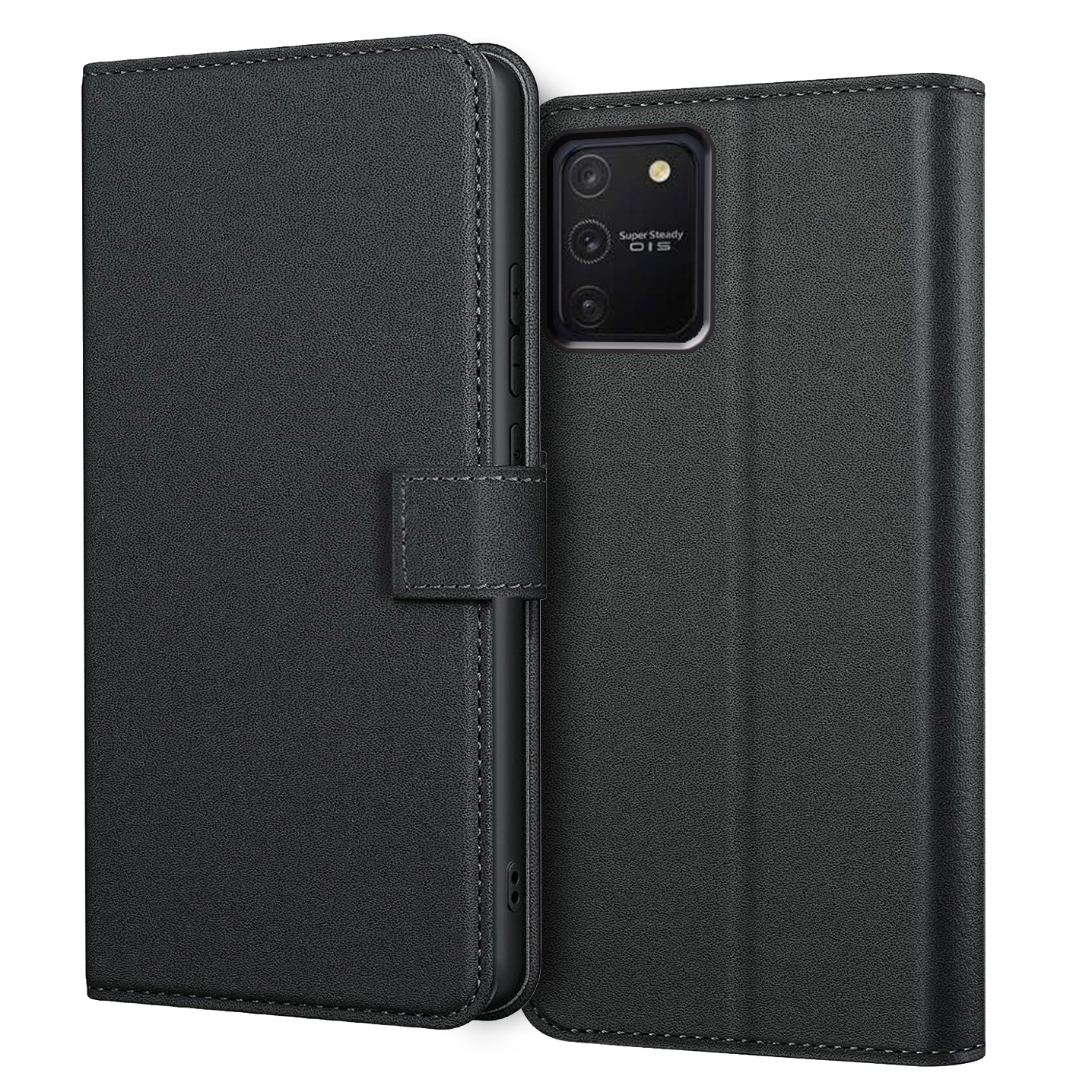 TEMU Phone Case: For For Galaxy S10 Lite Case With Kickstand Black Pu Leather Card Slot Flip Protective Phone Case Cover