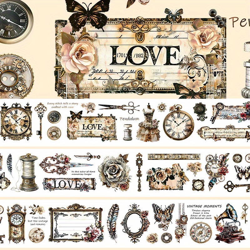 Image of 2m/ Roll Matte Pet Tape Pocket Watch Washi Masking Tape Decorative Adhesive Stickers For Planner Scrapbooking Aesthetic Stationery 100cm Loop