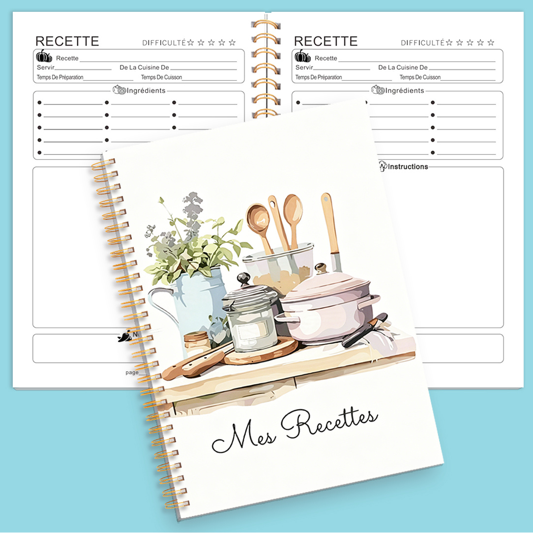 TEMU 1 cahier de composition , Vanilla Time, idéal pour les recettes de pâtisserie, des fêtes, la planification de menus, pour les débutants en