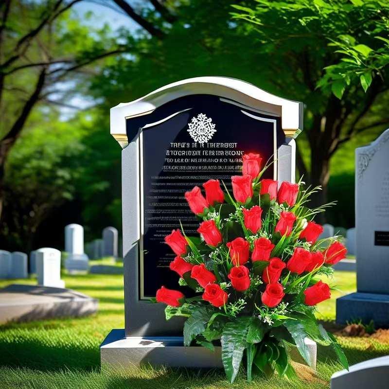 

1 Bundle Of 24 Artificial Roses Cemetery Memorial Flowers - Plastic, Suitable For Outdoor Grave Decorations On Anniversary Of Funeral, Grounds And Condolences