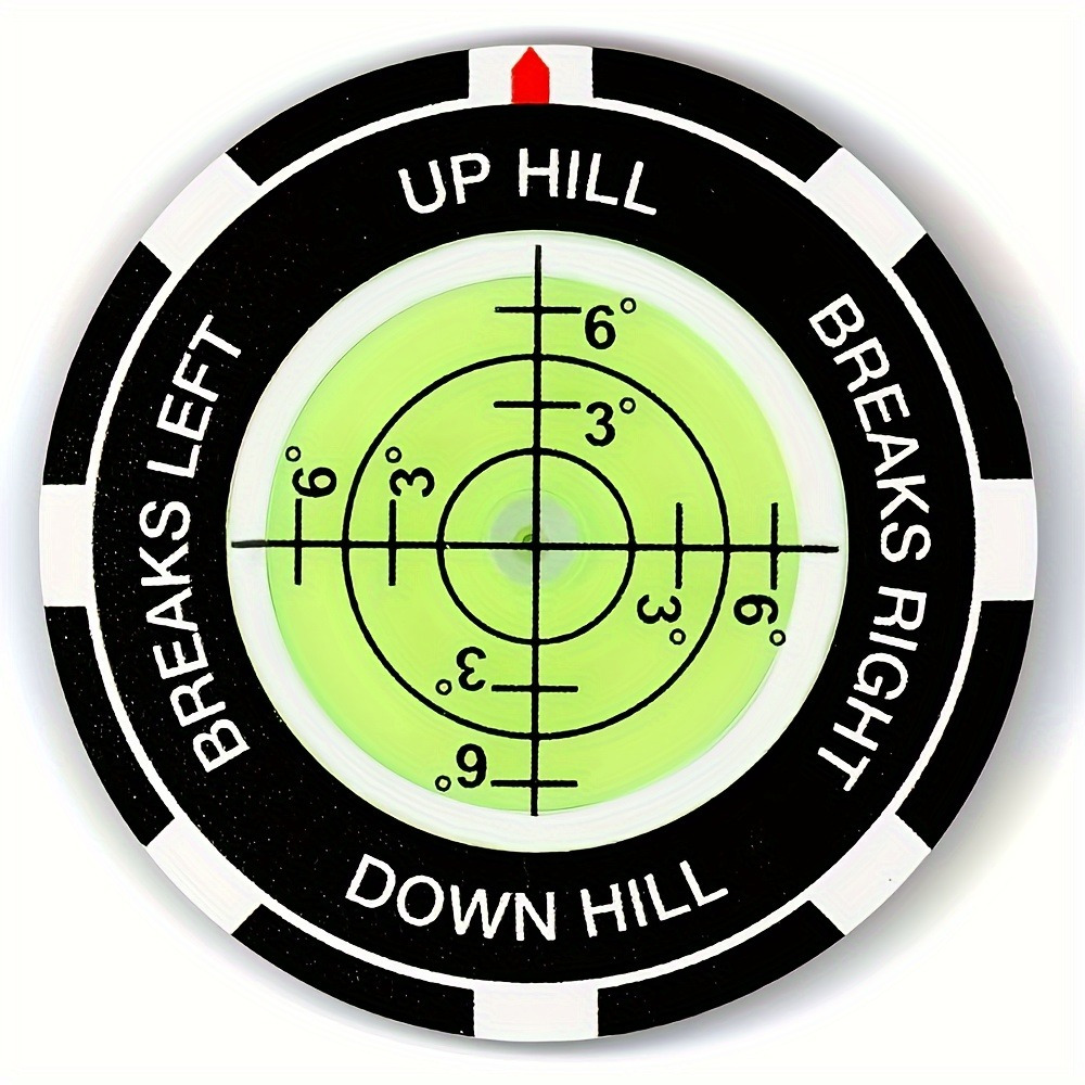 

Essential Golf Ball Marker With Green Reading Aid & Hat Clip - High-precision, Abs, Black - Your Putting Game,