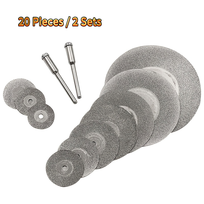 20pcs Set Of Diamond Cutting, Mini Saw With, Used For Cutting And Grinding Glass, Tiles, Stone, And Jewelry: retailer-supplied image