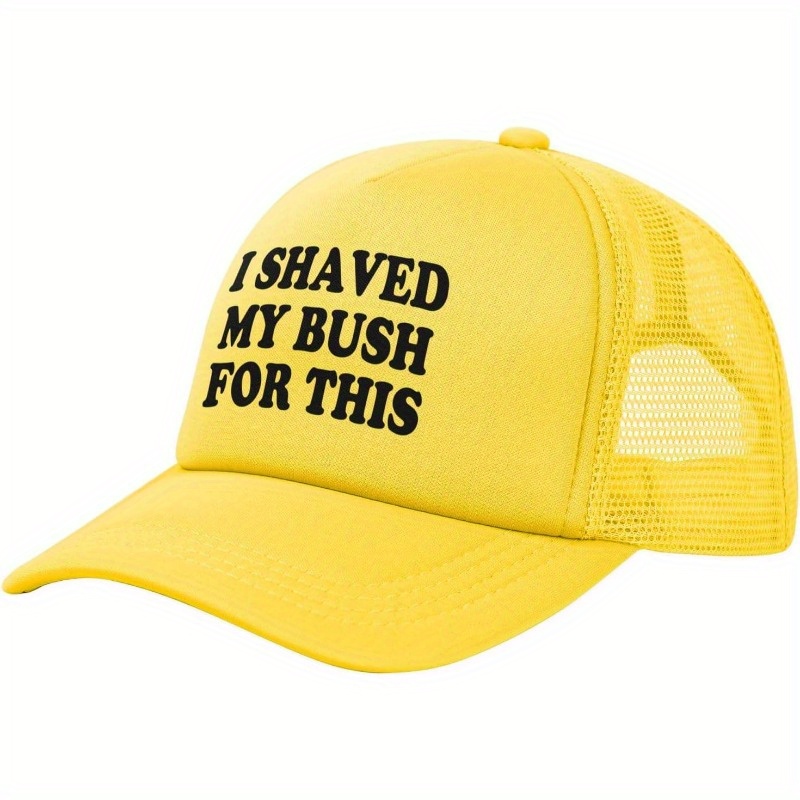 

1pc, Humorous Cap For Genders, Adjustable Baseball Cap, Sun Protection Hat, Fishing Cap In Yellow