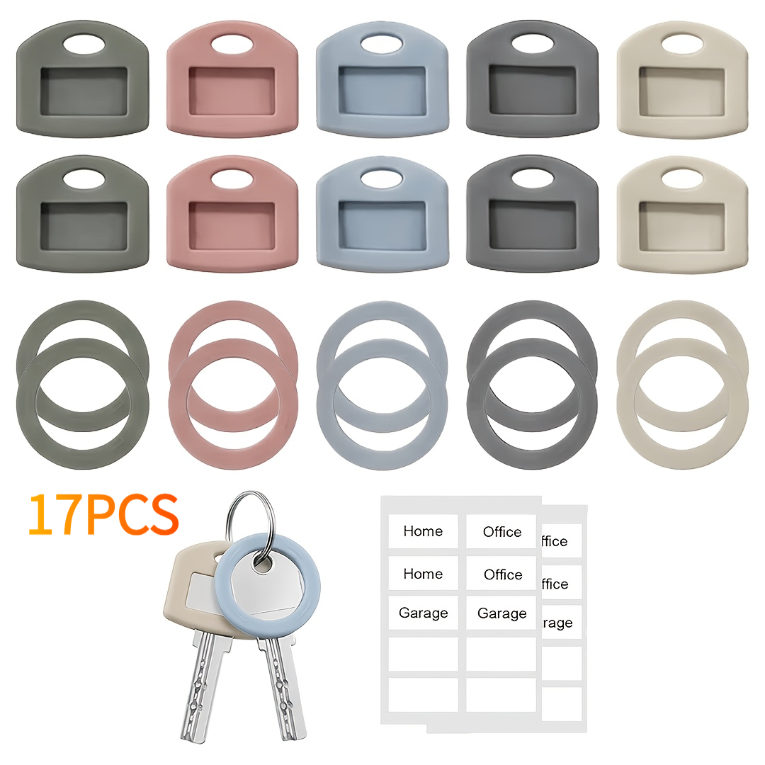 TEMU Lot de 17 capuchons de touches en avec étiquettes - Code couleur, convient pour de maison, de bureau et de maison, capuchons de pour têtes de