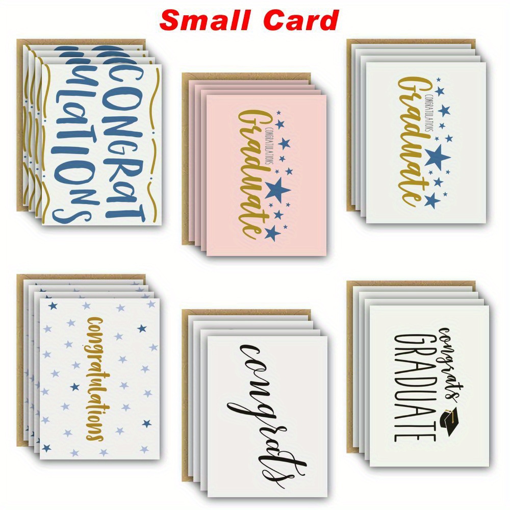 TEMU 24pcs, Graduation Cards, Class Of 2025 Graduation Cards, Congrats Grad Cards With Envelopes, High School Graduation Card, Happy Congratulation
