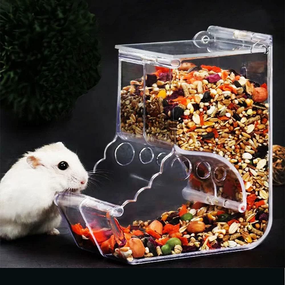 

Small Pet Hamster Automatic Feeder - For Food - Suitable For Dwarf , Sand Rats, Hedgehogs, Guinea Pigs, Birds, Etc. - Transparent Acrylic Pet Food Storage Bowl, Without Battery