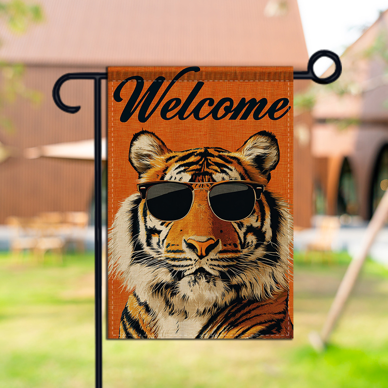 TEMU 1pc Double-sided Flag With Stylish - Modern Outdoor Yard Decor, Durable Polyester Seasonal Decoration For Front Yard, Porch & Patio - With