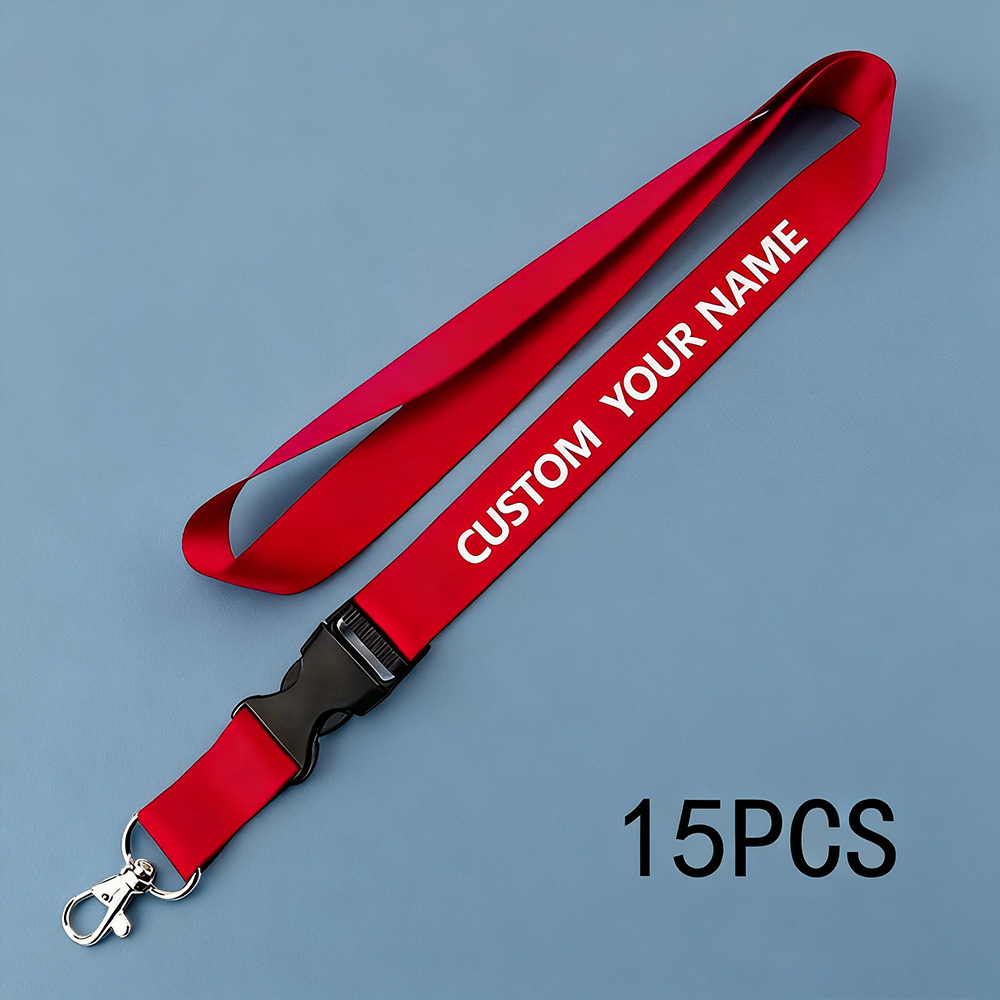 TEMU 2d [custom]15pcs Lanyards: Suitable For Id Cards And Badges, Bulk Nylon With Swivel Hooks For Office Id, Badge & Keychain Hanging