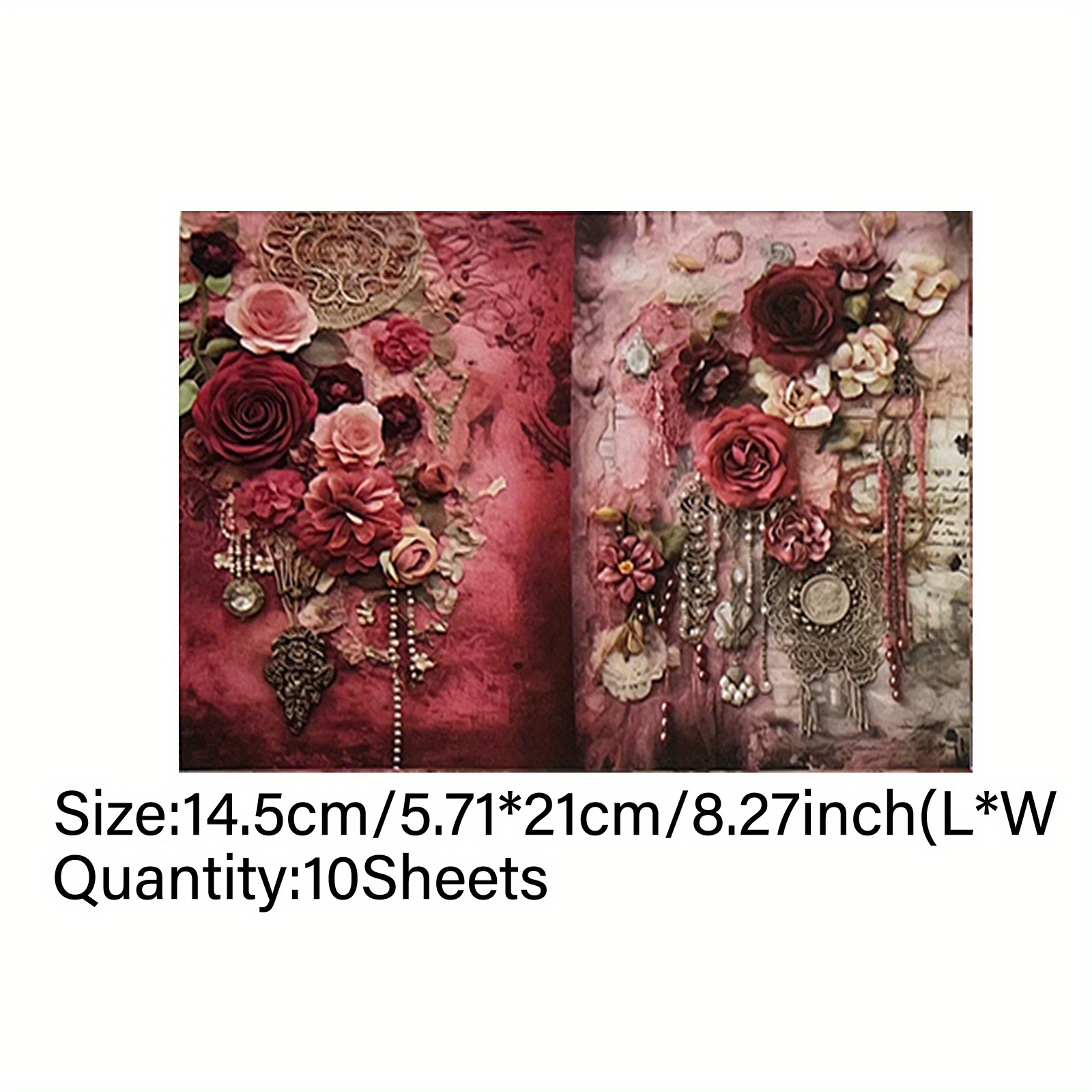 Vigus 10 Sheets Red Description Garbage Diary Journal Notebook A5 Size Craft Paper