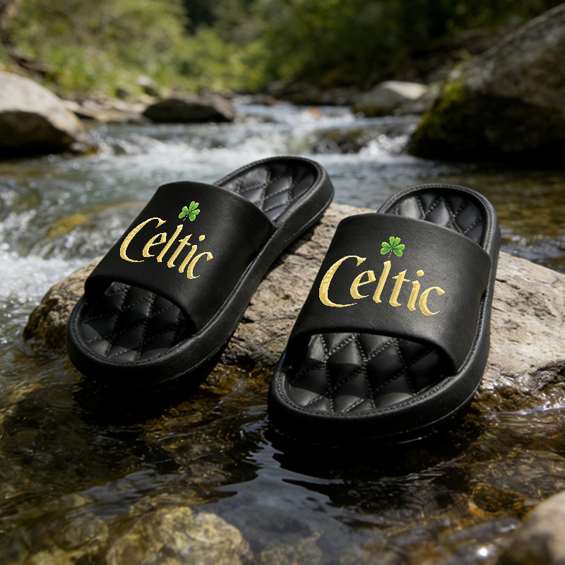 TEMU 1pc Celtic Printed Unisex Leisure Slides, Use, Perfect For Home, Poolside, Room & | Family-friendly Footwear | Men' Daily Slip-on Sandals |