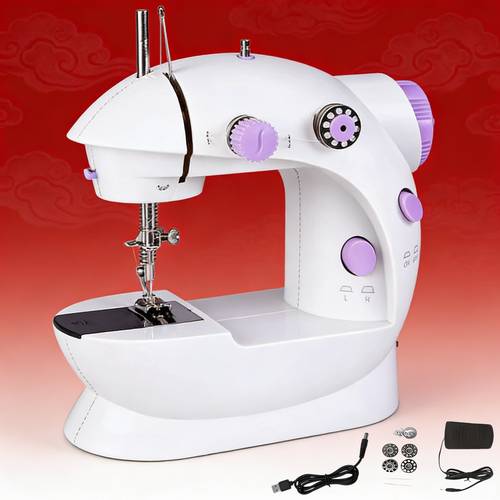 mini machine à coudre portable, électrique à main, , machine à coudre de base avec pédale, convient aux débutants, outils de réparation rapide de vêtements et de tissus fins à domicile, outils de réparation pour dortoir et hôtel