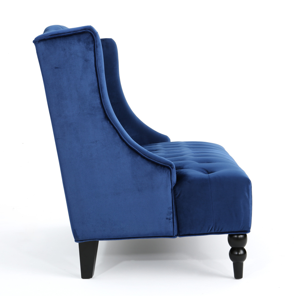 50-Inch Two-Seater Sofa, Comfortable Velvet Fabric, Mid-Century Modern Style, Minimalist Design, Extended Backrest, Compact Two-Seater Suitable for Bedrooms, Apartments And Home Offices