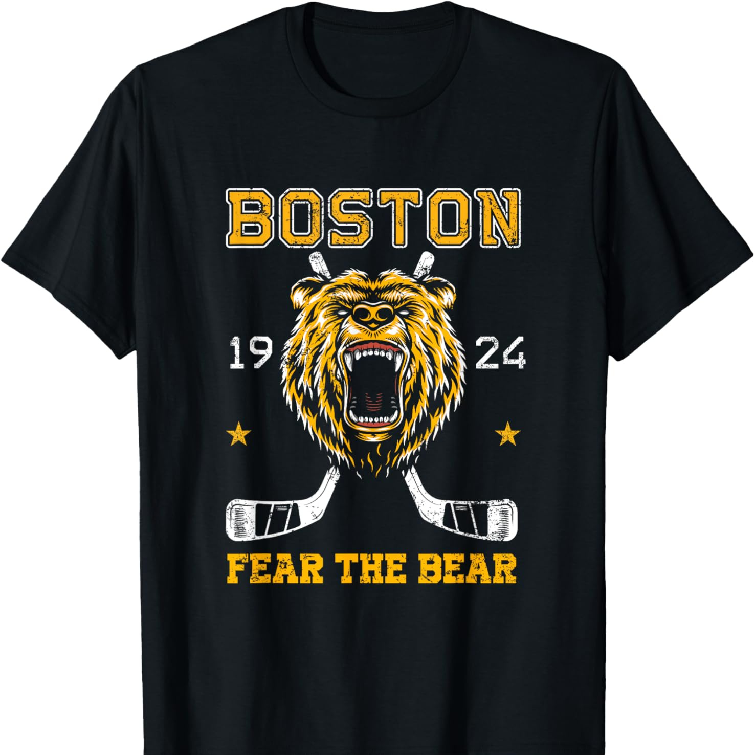 

Boston Hockey Fear Graphic T-shirt, 100% Cotton, Casual Crew Neck, Slight Stretch, Knit Fabric, Regular Fit, For Men