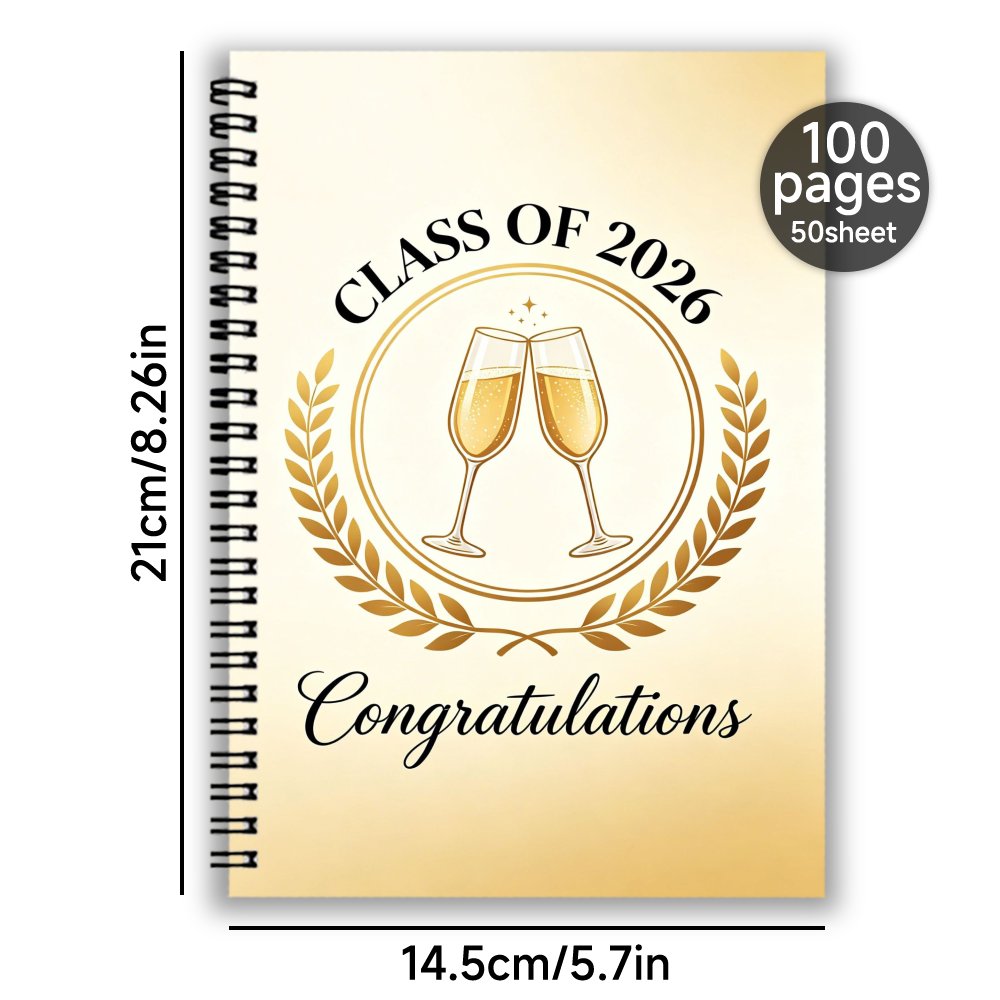 1pc class of 2026 graduation guestbook memory book spiral notebook with signature pages themed souvenir album suitable for graduation parties weddings birthdays meaningful gift for her him paper album for signature book