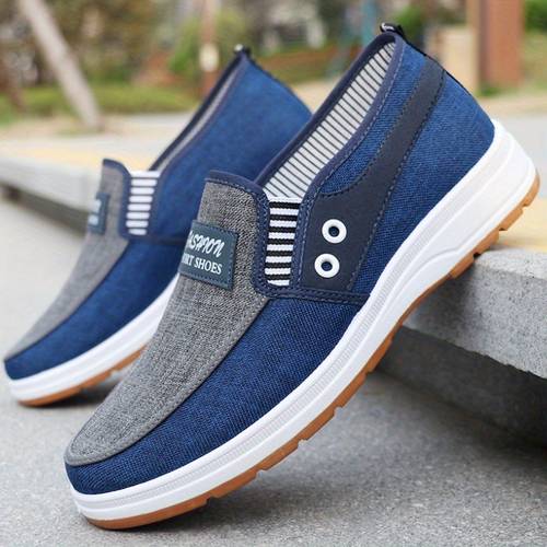 mens canvas slip with a breathable and comfortable design soled walking footwear suitable for any season