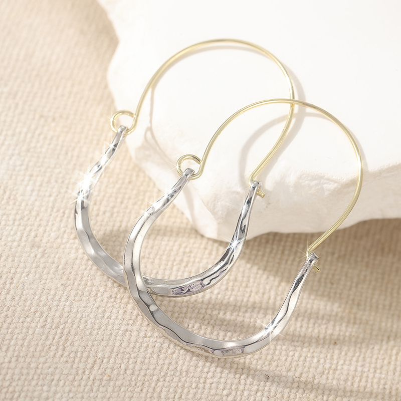 Women's Handcrafted Copper & Silver Circular Earrings, Retro Style