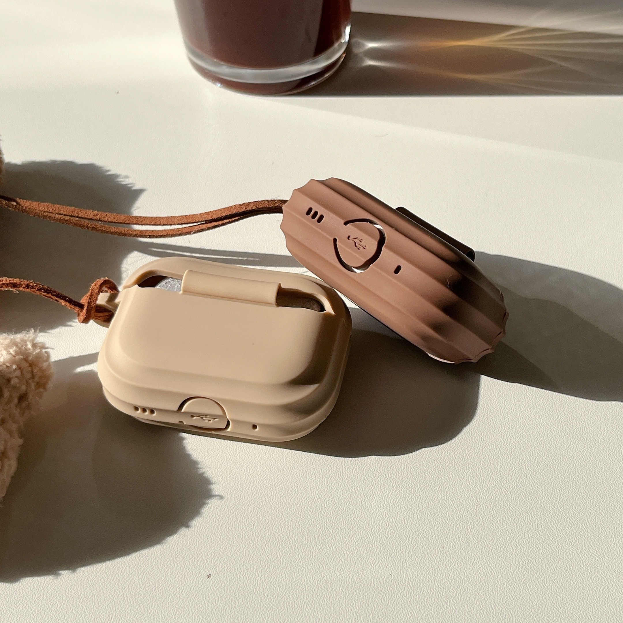 2pcs Cute Bear Pendant Earphone Case for Apple for airpods pro2, for AirPods 4/3/2/1, Multi-Model Selection, Soft Faux Fur Cover with Keychain