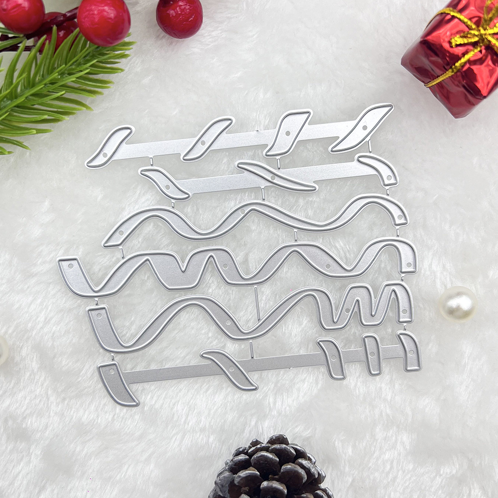 

[christmas]1pc Colored Ribbon Cutting Dies Metal Embossing Stencils Cutting Dies For Diy Card Scrapbooking Photo Album Decorative Cutting Dies