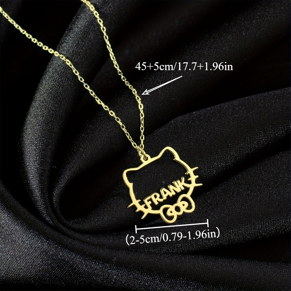 Custom Cat Name Necklace — Personalized Kitten Pendant