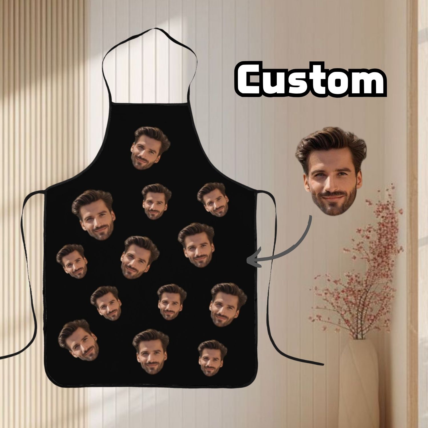 TEMU Delantal con texto personalizado impreso, un regalo ideal para y aniversarios, delantal de poliéster duradero, para cocinar, asar , jardinería,