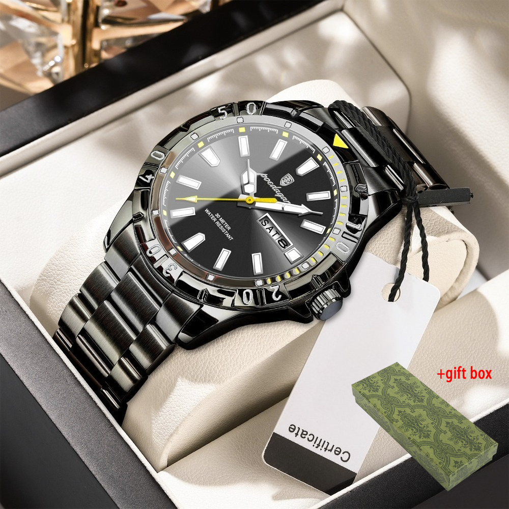Image of Luxury Men's Watch, Date & Day , Function, Back To School College Student Wristwatch, Outdoor Mountaineering Camping Running Sports Watch, Christmas Halloween Gift For Men